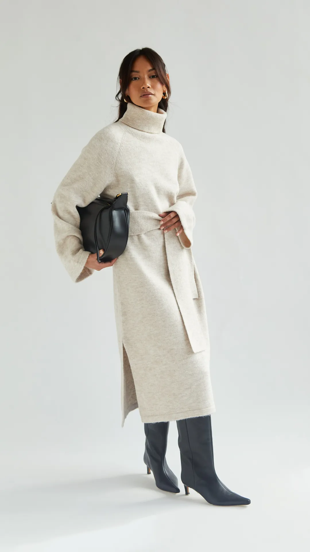 ABBIE KNITTED DRESS - SAND