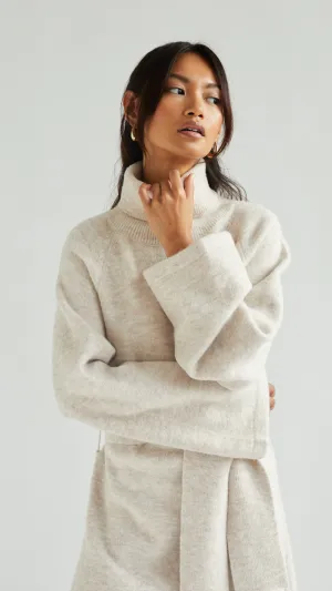 ABBIE KNITTED DRESS - SAND