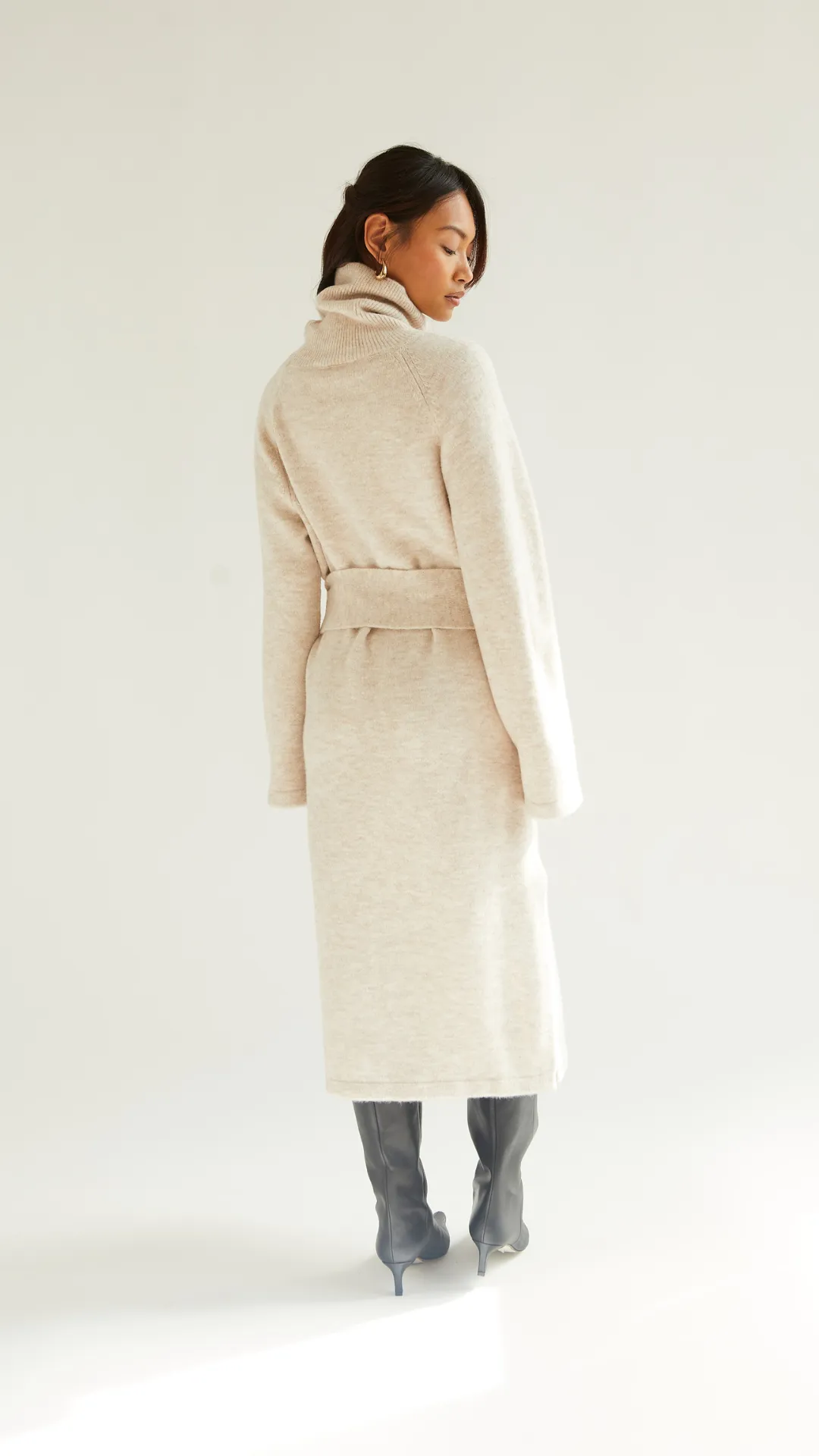ABBIE KNITTED DRESS - SAND