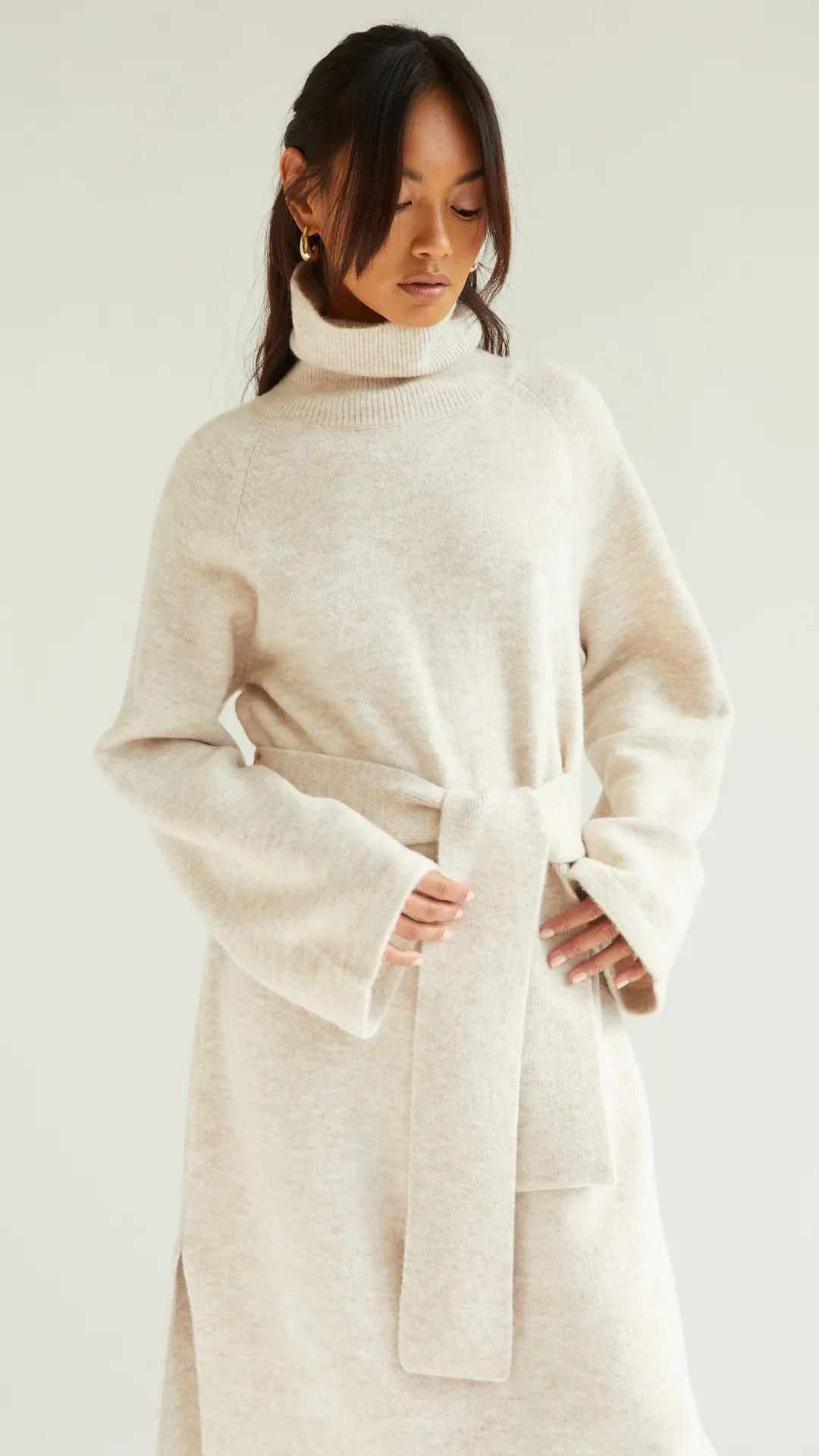 ABBIE KNITTED DRESS - SAND